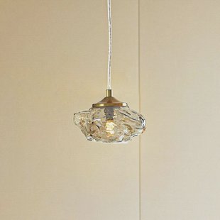 Lindby hanglamp Piatra, barnsteen/messing, glas, Ø 16 cm, G9