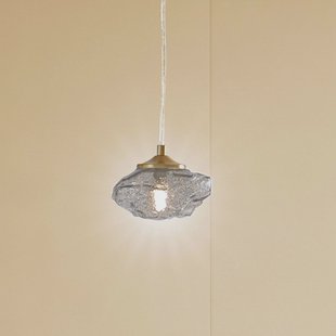 Lindby hanglamp Piatra, rook/messing, glas, Ø 16 cm, G9