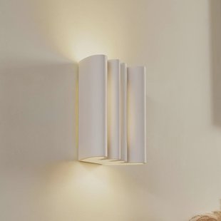 Lindby wandlamp Novali, wit, gips, omhoog/omlaag, 26 cm, G9
