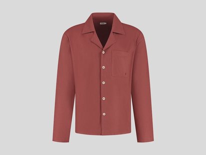 Yumeko Pyjamashirt heren flanel red velvet XL 100% biologisch katoen, flanel (licht geborsteld)