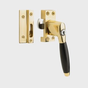 De Oude Deurklink Klassieke raamsluiting met slot, rechts, messing gelakt