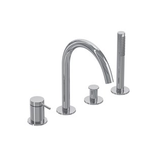 Badrandcombinatie IVY Bond 4-gats Mengkraan Met Uittrekbare Handdouche Draaibare Uitloop Chroom