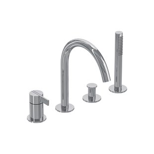 Badrandcombinatie IVY Pact 4-gats Mengkraan Met Uittrekbare Handdouche Draaibare Uitloop Chroom