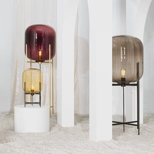 pulpo tafellamp Oda Small, amber/zwart, hoogte 45 cm