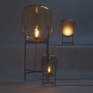 pulpo tafellamp Oda Small, rookgrijs/zwart, hoogte 45 cm