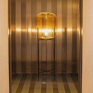 pulpo vloerlamp Oda Big, amber/zwart, hoogte 140 cm