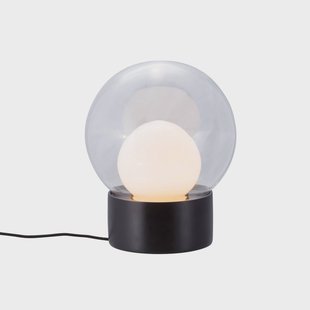 pulpo tafellamp Boule Small, helder/opaal/zwart, glas