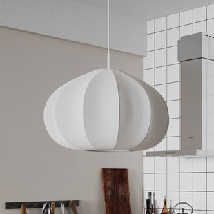 By Rydéns Hanglamp Ebba, wit, Ø 60 cm, stof, E14