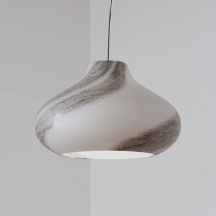 By Rydéns Mira hanglamp, zwart, Ø 45 cm, glas