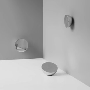 New Works Wandspiegel Aura Large, Ø 13 cm, roestvrij staal