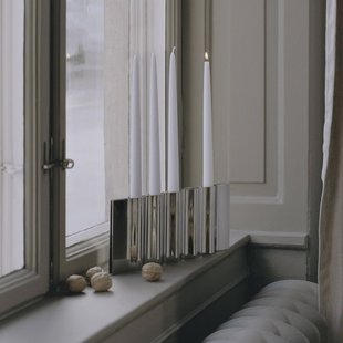 New Works Kandelaar Ripply, breedte 33 cm, roestvrij staal