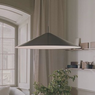 New Works LED hanglamp Brolly, Ø 90 cm, zwart, aluminium