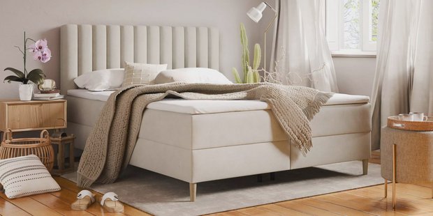 Boxspring Tassos velvet met opbergruimte 180 x 200 cm | NADUVI Collection