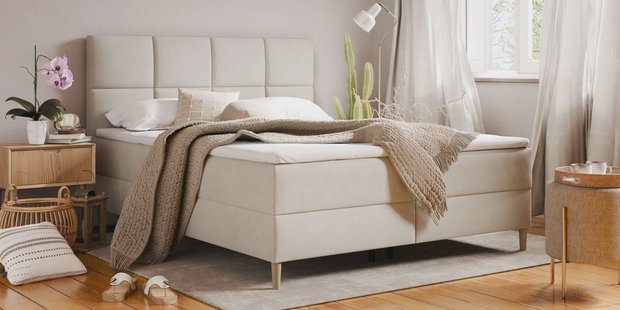Boxspring Quadro velvet met opbergruimte 160 x 200 cm | NADUVI Collection