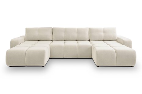 U-bank SOLA met slaapfunctie symmetric chenille bouclé | NADUVI Collection