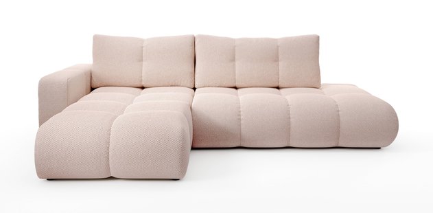 Hoekbank SOLA met slaapfunctie links chenille bouclé | NADUVI Collection