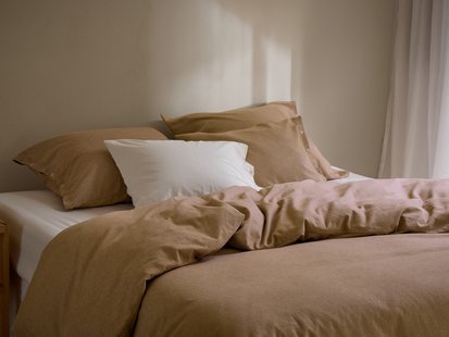 Yumeko Dekbedovertrek flanel honey chambray 100% biologisch katoen, flanel (licht geborsteld)