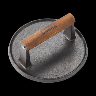 Dorre Hally hamburgerpers Ø17,7 cm Gietijzer-acacia