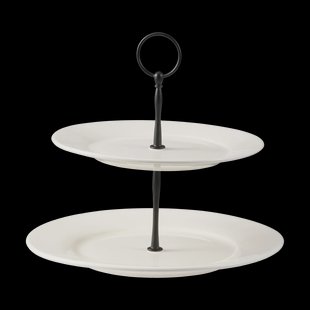 Dorre Kafi etagère 2 lagen porselein Wit