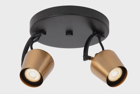 Lucide Emile - opbouwspot 2L - Ø 20 x 17,5 cm - mat goud en zwart