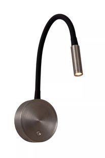 Lucide Asja -  oplaadbare wandlamp - Ø 8,5 x 42,1 cm - 3W dimbare LED incl. - zwart en grijs