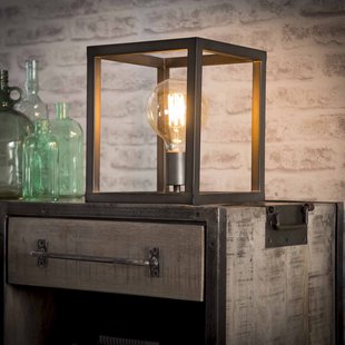 Vico Square Tube - tafellamp - Ø 25 x 30 cm - zilver