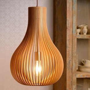 Lucide Bodo - hanglamp - Ø 38 x 195 cm - hout