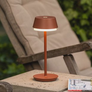 Konstsmide LED tafellamp Lyon, terracotta, IP54, dimmer, CCT, RGB