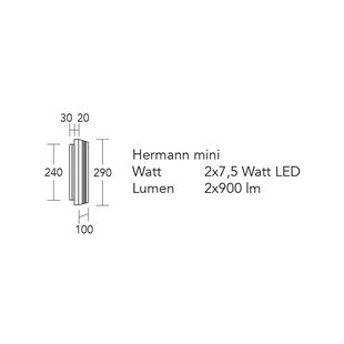 HerzBlut LED wandlamp Hermann mini, geolied eiken, dimbaar