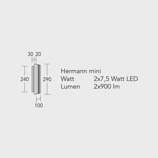 HerzBlut LED wandlamp Hermann mini, eiken natuur, dimbaar