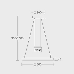 HerzBlut LED hanglamp Leonora, hout, 50 cm, dimbaar
