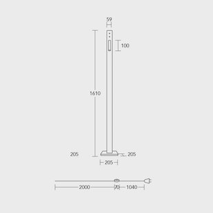 HerzBlut LED vloerlamp Leonora, hout, leeslampje, dimbaar