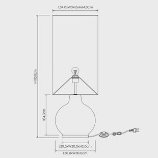 Lucide Vloerlamp Esterad, zwart, Ø 34 cm, hoogte 100 cm, glas