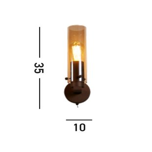 Searchlight Wandlamp Zweden II, 1-lamp, staal, glas, E27