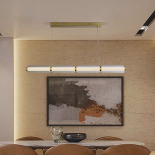 Searchlight LED hanglamp Mod, messingkleurig, dimbaar in 3 stappen, staal