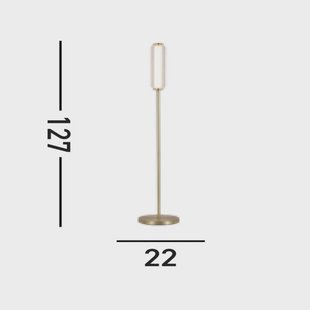 Searchlight LED vloerlamp Mod, messingkleurig, dimbaar in 3 stappen, staal