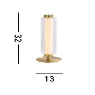 Searchlight LED tafellamp Mod, messingkleurig, dimbaar in 3 stappen, staal