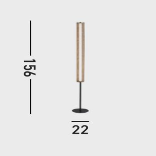 Searchlight Thread LED vloerlamp, goudkleurig, dimbaar in 3 stappen, staal