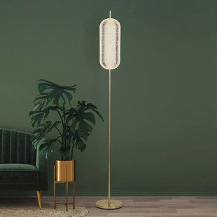 Searchlight Capsule LED vloerlamp, messingkleurig, ijzer, acryl