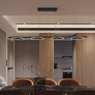 Searchlight Space LED hanglamp, 4-lamps, zwart, metaal