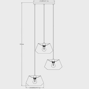Lucide Hanglamp Jessica, 3-lamps, zwart, Ø 30 cm, katoen