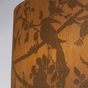 Searchlight Hanglamp Isla, Ø 45 cm, bruin, beige, bamboe, staal