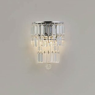 Searchlight Empire wandlamp, chroom/helder kristal, staal, IP44