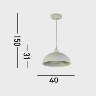 Searchlight Hanglamp Mars, crème, Ø 40 cm, staal