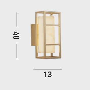 Searchlight Mirage LED wandlamp, hoogte 40 cm, goud, staal, IP44