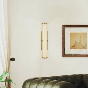 Searchlight Clamp LED wandlamp, goud/wit staal, glas, IP44