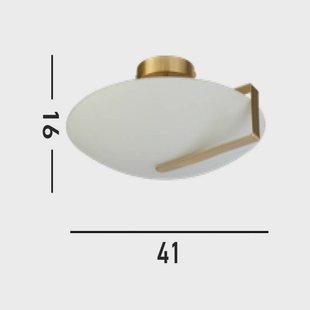 Searchlight Zonnewijzer plafondlamp, goud/opaal wit, staal, glas, E27