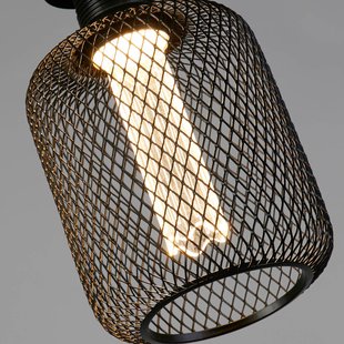 Searchlight LED Deco Draad Cilinder E27 4,5W 2.700K zwart Mesh