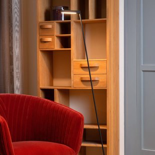 Lucide Lavale LED vloerlamp, zwart, dimbaar, hoogte 138 cm