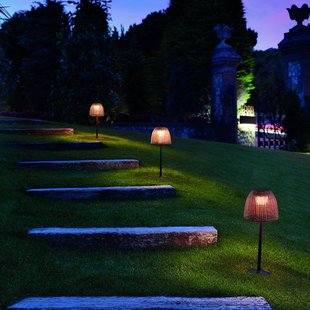 Bover LED sokkellamp Atticus, hoogte 50 cm, grafietbruin/bruin